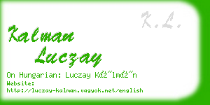 kalman luczay business card